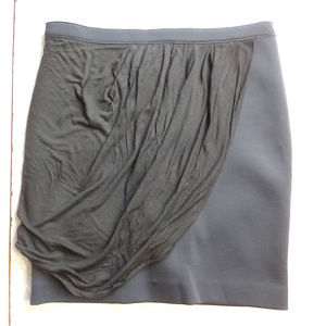 *Maje Neoprene Black Draped Mini Skirt, Designer